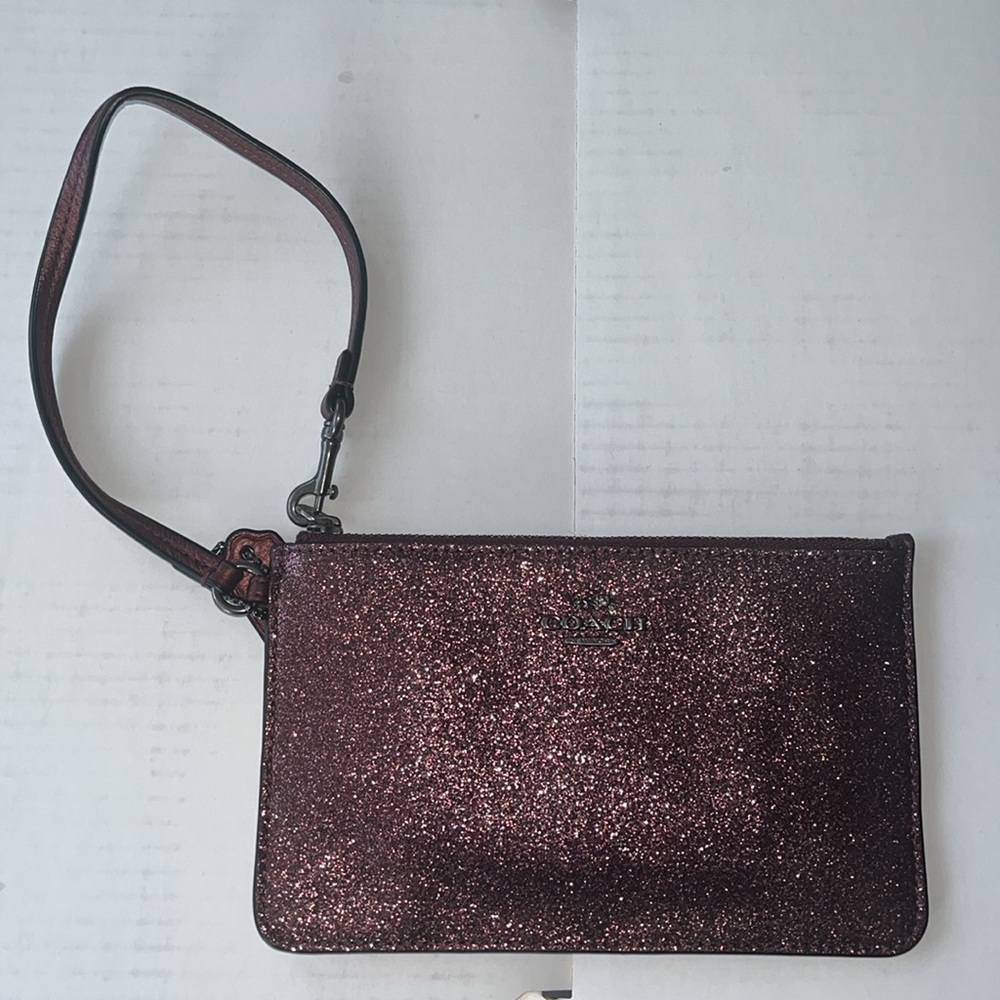 Coach Metallic Wristlet Wallet Clutch